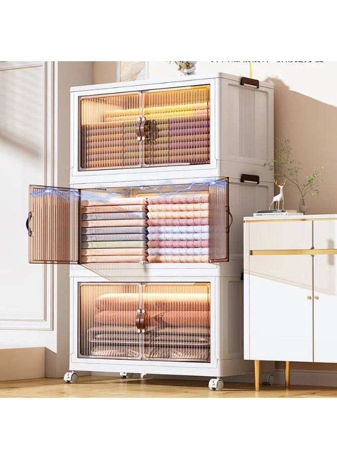 دولاب ملابس جامبو كبير بثلاثة أدوار – سعة تخزين عالية72*43*150cm